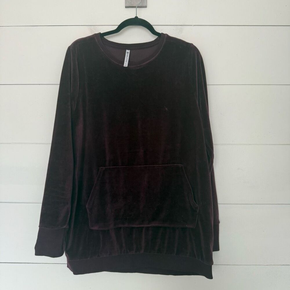 Fabletics Women’s XL Maroon Velvet Pullover Sweatshirt